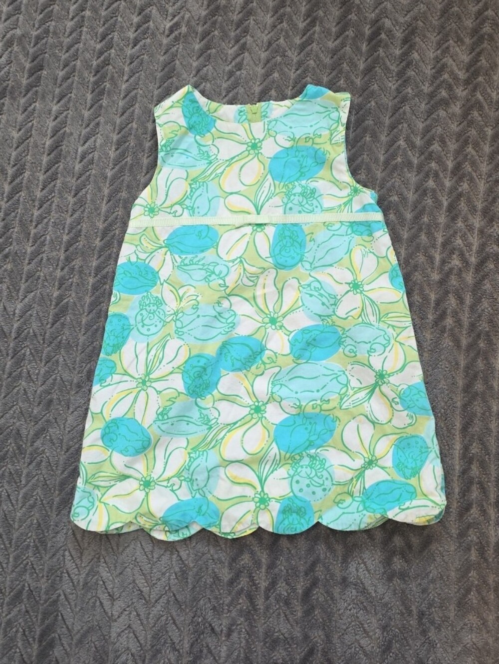 Lilly pulitzer 3t summer crab green blue white beach vacation dress